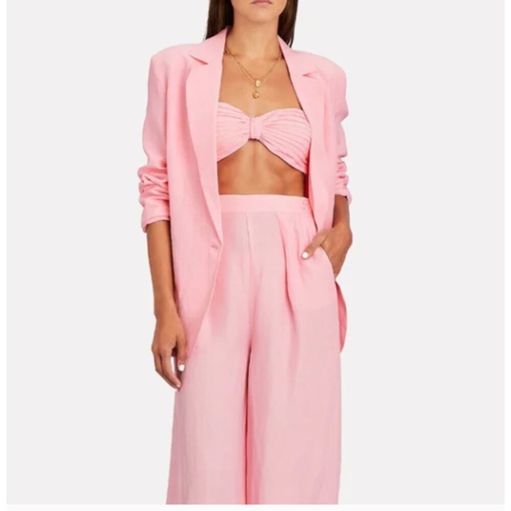 NWT Ronny Kobo Mayah Bandeau Crop Top in Petal Pink - Picture 8 of 8